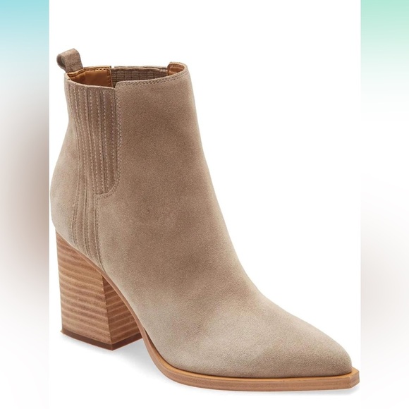 Nine West Beige Suede Ankle Booties - Picture 3 of 9